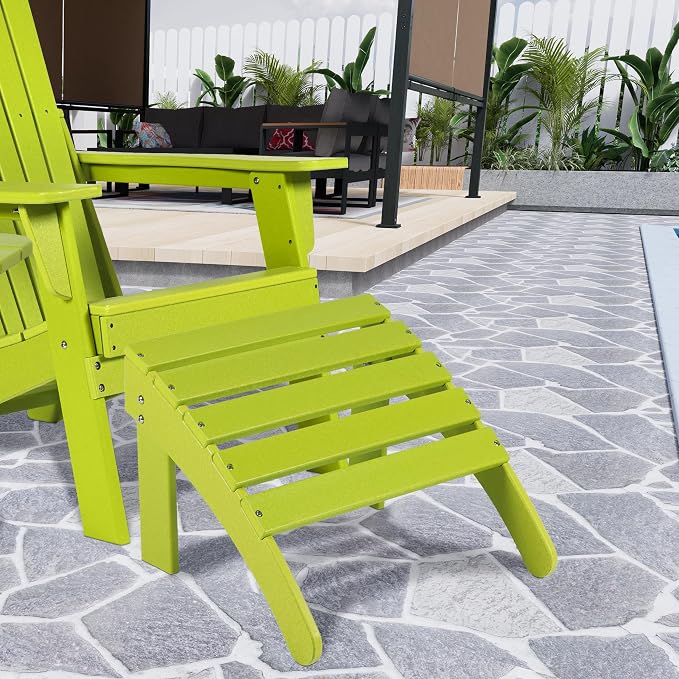 Aoodor Outdoor Adirondack Ottoman, Weather-Resistant HDPE Footrest - Image 2