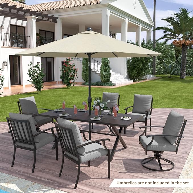 ALAULM 7-Piece Patio Dining Table and Chairs - Image 2