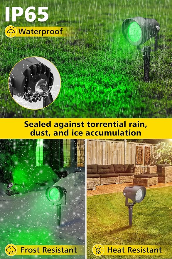 T-SUN Green Spotlight Outdoor, Waterproof LED Landscape Lighting - Image 5