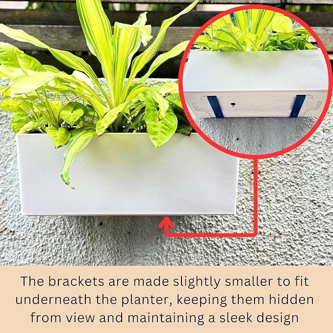LaLaGreen Wall Planter for Outdoor Wall Mounted Self Watering System White - Image 4