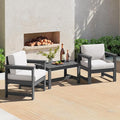 SERWALL 3 Pieces HDPE Outdoor Sofa Bistro Set by SERWALL