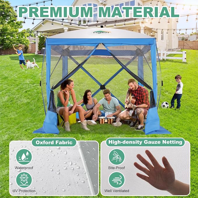 COBIZI 6x6 FT Pop up Gazebo Tent, Screen Tent - Image 6
