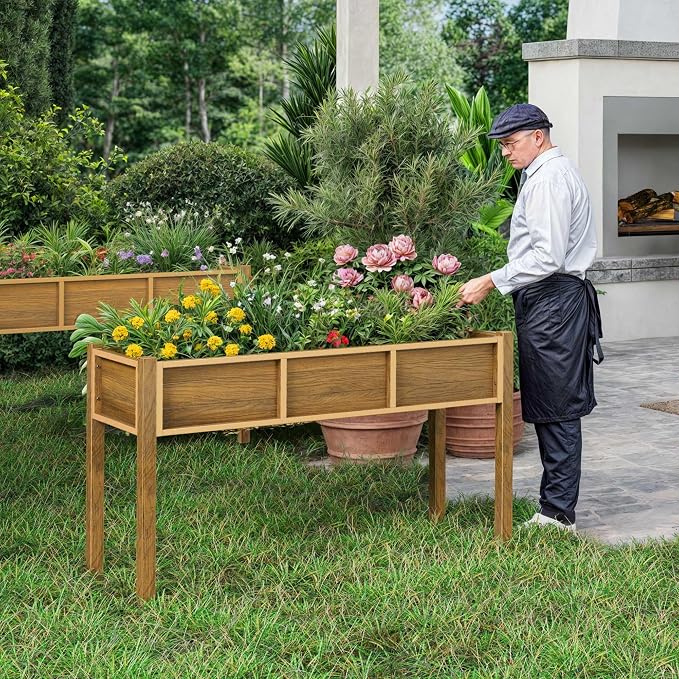 YITAHOME 48x18x30in Raised Garden Bed, Weather Resistant Poly Lumber Planter Box - Image 7