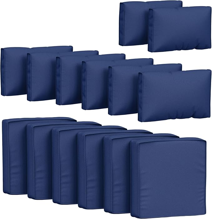14 Pcs Outdoor Cushion Covers Patio Cushion Slipcovers Replacement Splash Proof by Pakunoda