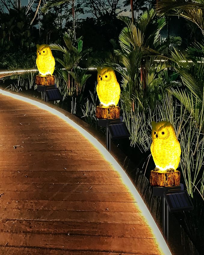 iStatue Owl Solar Decorative Garden Stake Lighting, Waterproof Cute Animal - Image 5