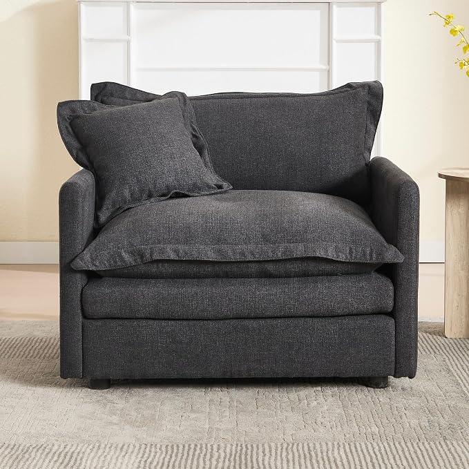 Oversized Chair with Ottoman Upholstered Comfy Single Sofa Chaise Lounge Chair - Image 7
