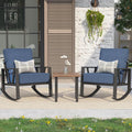 Outdoor Patio Rocking Chairs Set of 2, 3 Pieces Patio Porch Furniture Set by COMLAXFIELD