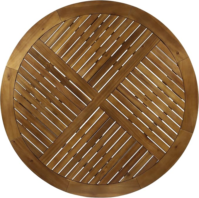 Christopher Knight Home Adn Outdoor 47" Round Acacia Wood Dining Table - Image 9