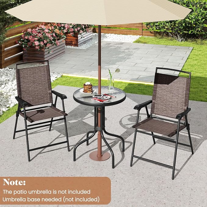 Goplus Patio Bistro Set, 3-Piece Patio Dining Furniture Set - Image 2