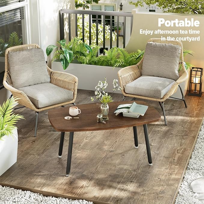 WOHOMO Folding Coffee Table for Small Spaces, No Assembly Farmhouse Portable - Image 7