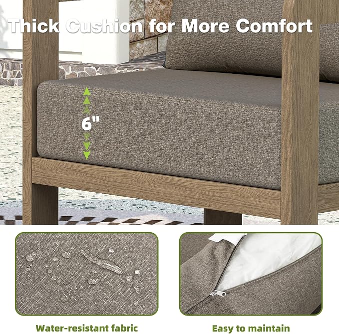Outdoor Furniture Set, Metal Modern Outside Furniture - Image 3