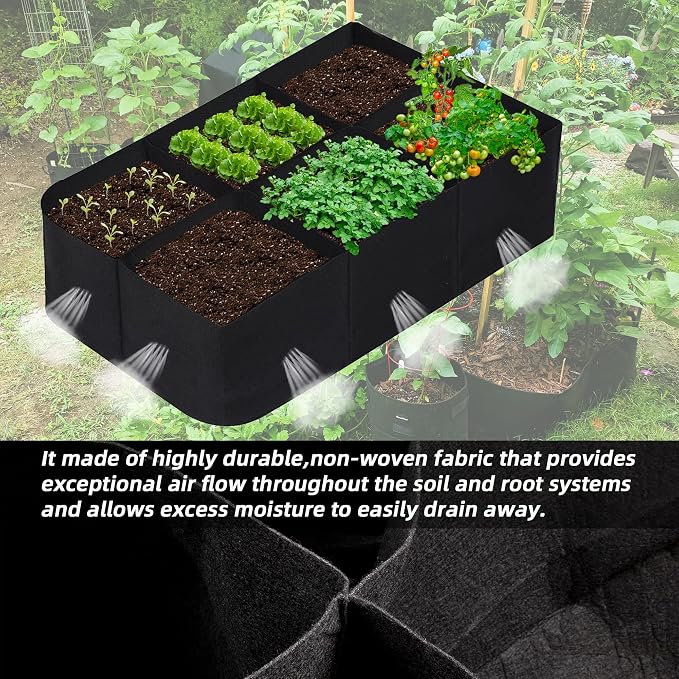 CJGQ Fabric Raised Garden Bed 4x2x1ft Garden Grow Bed Bags - Image 3
