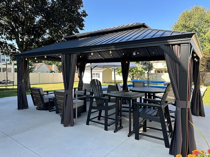 PURPLE LEAF 12' X 20' Permanent Hardtop Gazebo Aluminum Gazebo - Image 2