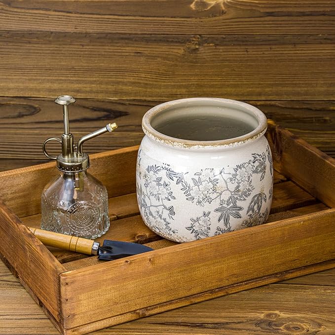 Vintage Ceramic Ice Crack Flower Pot - Image 4
