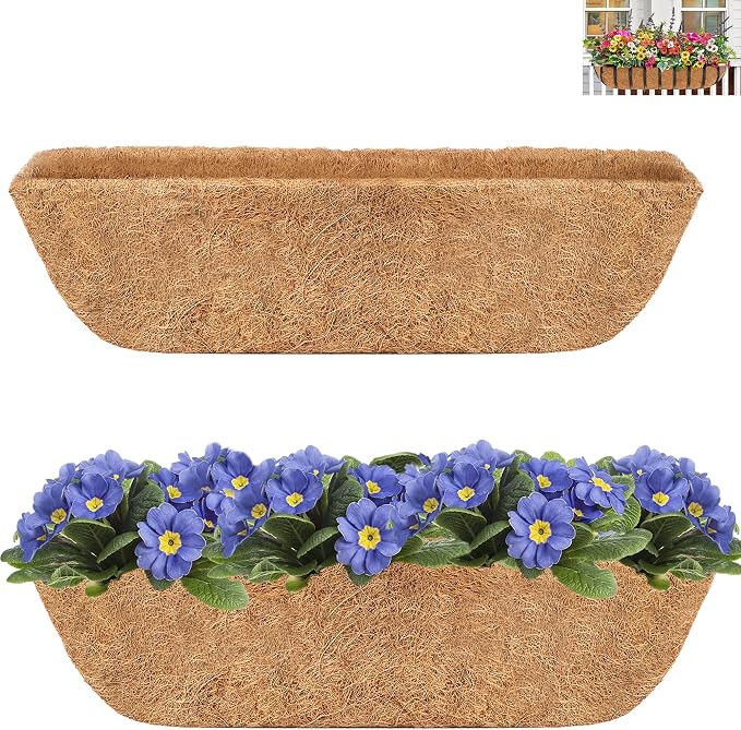 Y&M 24" Coco Liner for Window Box Deck Basket Planter Trough Coconut Fiber by YM