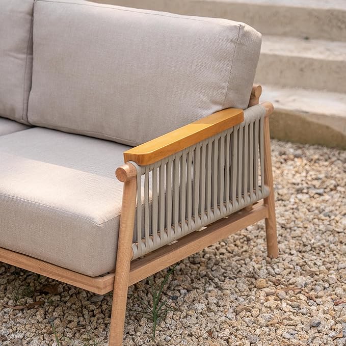 Acanva Modern All-Weather Aluminum Outdoor Patio Sofa - Image 11