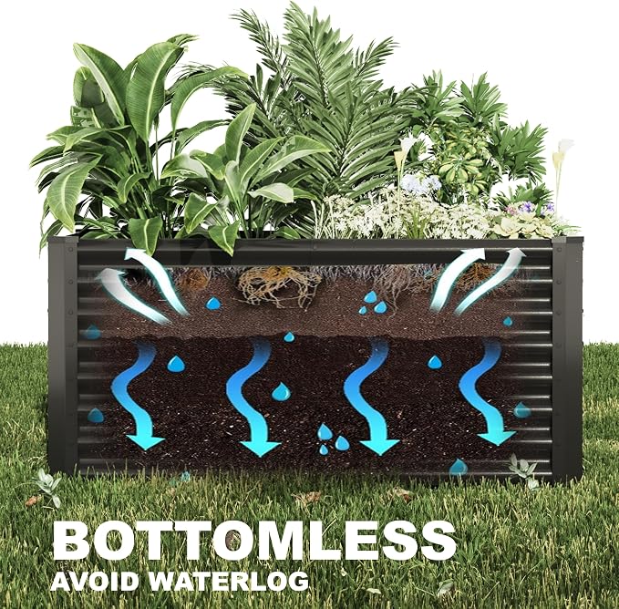 8x2x2ft Raised Garden Bed Kit, Galvanized Planter Garden Boxes Outdoor - Image 6