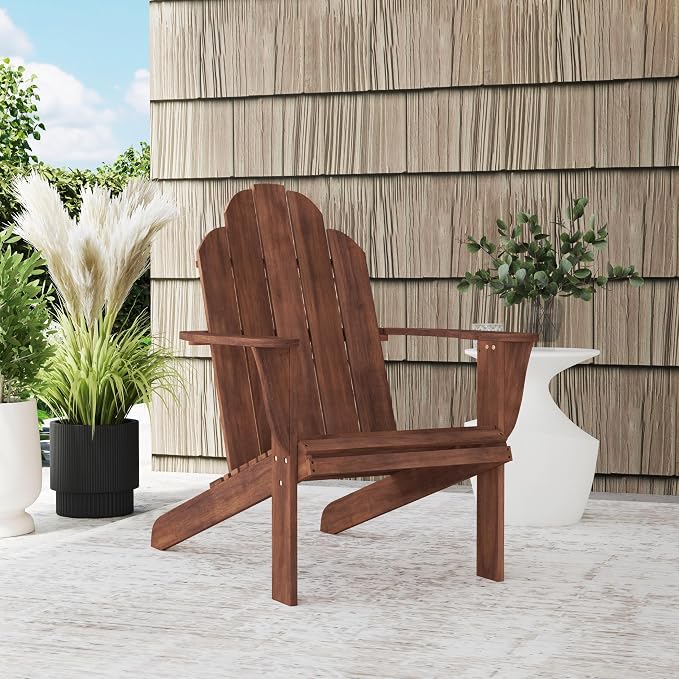 Linon Home Dcor Home Decor Teak Wood Stock Chair, 30.4" wx37.6 dx37.8 h - Image 7