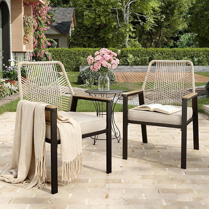 Patio Wicker Chair Sets of 2, Outdoor Dining Chairs by MIXPATIO