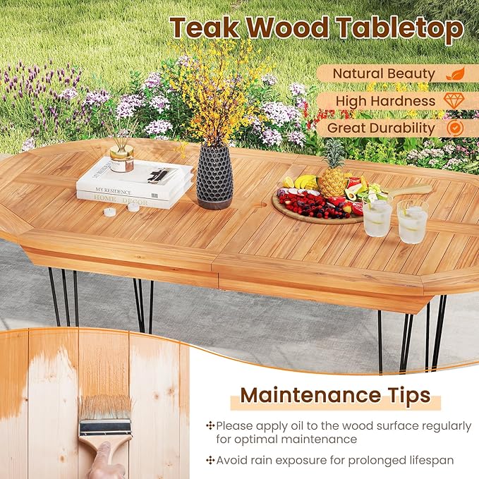 Tangkula 71" Outdoor Dining Table - Image 5