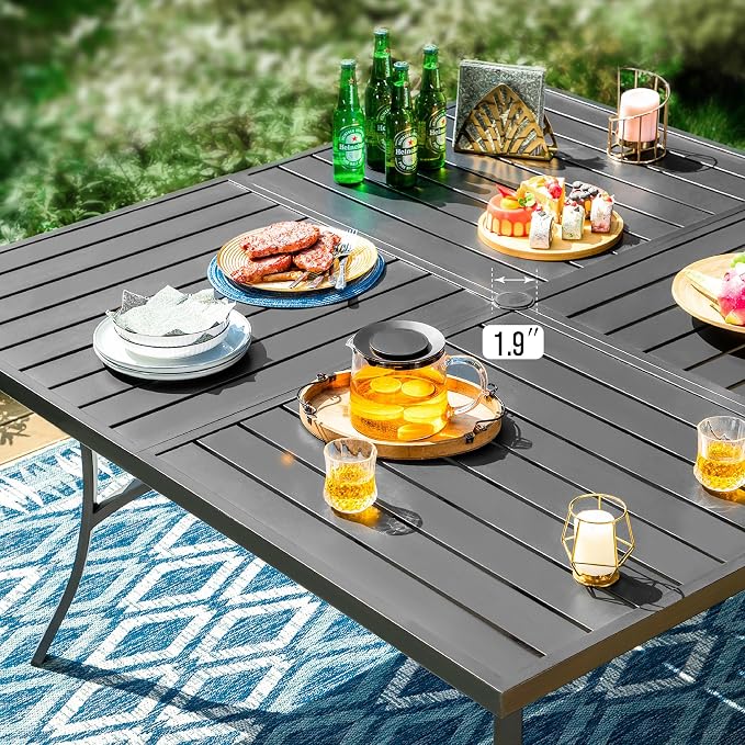 PHI VILLA 9 PCS Patio Dining Set, All-Weather Outdoor Furniture - Image 5