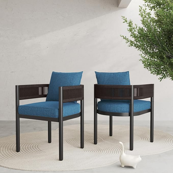 Grand patio Outdoor Dining Chair Set of 2, 2 Pieces Patio Dining Chairs by GrandPatio