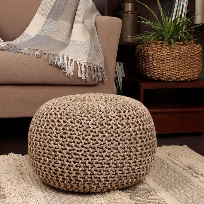 REDEARTH · Round Pouf Ottoman - Image 2