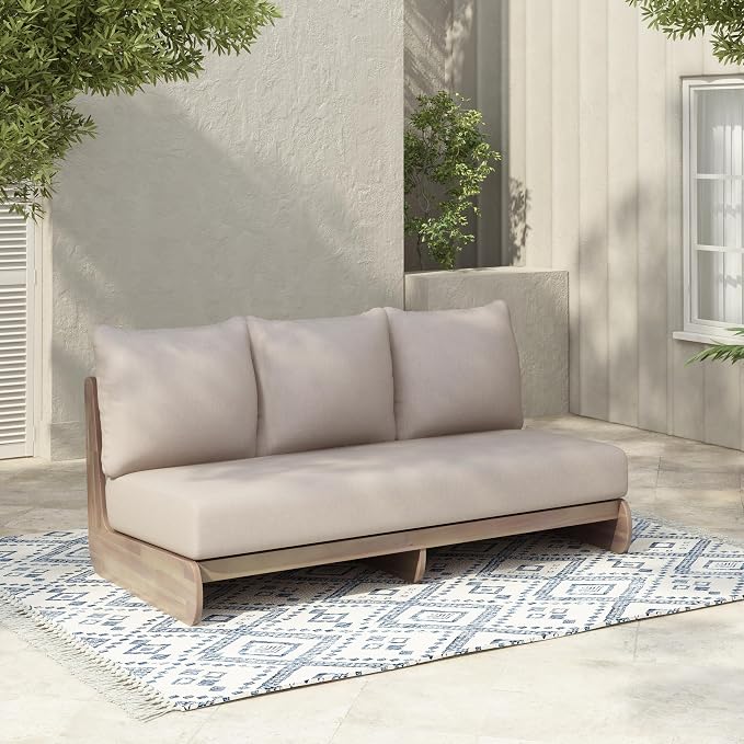 Christopher Knight Home Poppy Acacia Wood Outdoor 3 Seater Sofa by ChristopherKnightHome