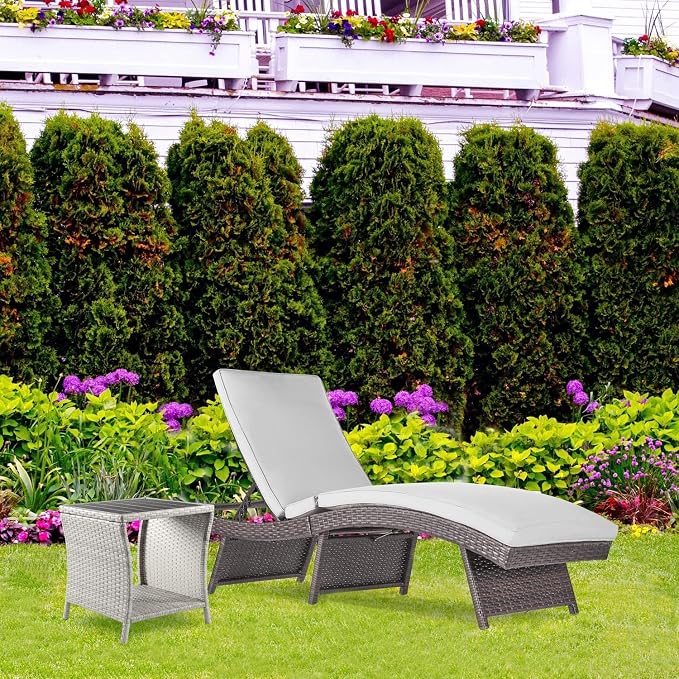 Outdoor Side Table for Patio Small Rattan Wicker Coffee Table Balcony Table - Image 5
