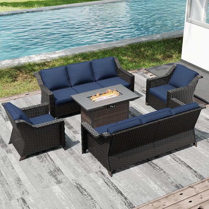 Joyside Wicker Patio Furniture Sets, 5 Pieces Upgraded Large Size Outdoor - Image 6
