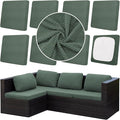 8Pcs Outdoor Cushion Covers, Patio Cushion Covers, Stretch Elastic Slipcovers by dreahoteztil