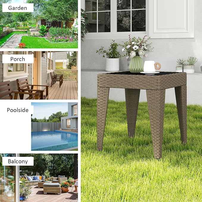 Kinfant Rattan Patio Side Table - Image 5