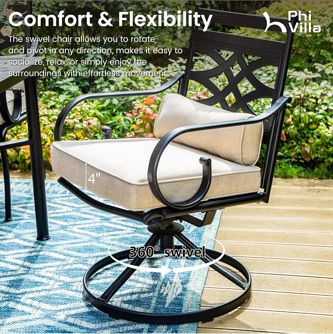 PHI VILLA 5 Pieces Outdoor Dining Set - Image 3