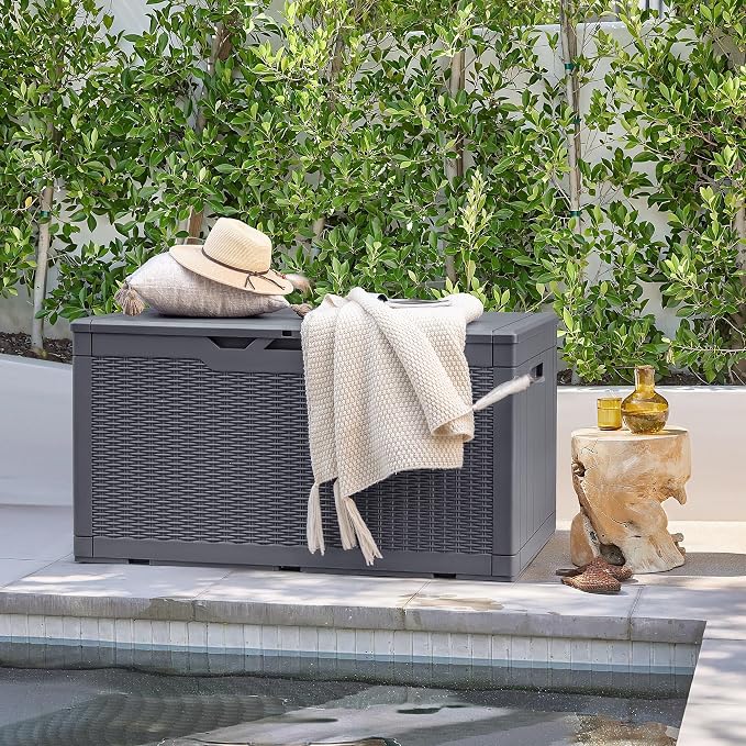 Devoko 97 Gallon Deck Box, Waterproof Resin Outdoor Storage Box - Image 3