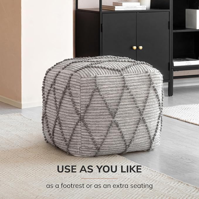 Anji Mountain 100% Handmade & Handcrafted Comfortable Home Décor Pouf Ottoman - Image 8