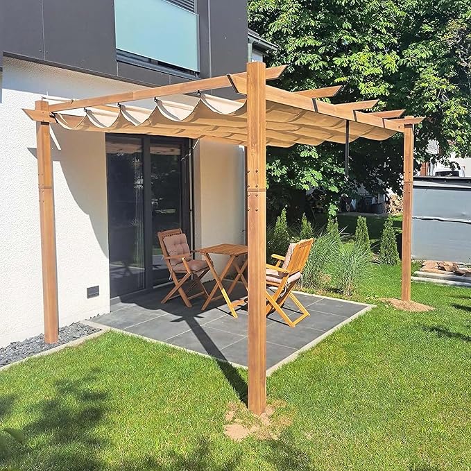 PURPLE LEAF 10' x 13' Outdoor Retractable Pergola by PURPLELEAF