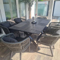 PURPLE LEAF 7 Pieces Patio Dining Set Wicker Outdoor Furniture Rectangular by PURPLELEAF