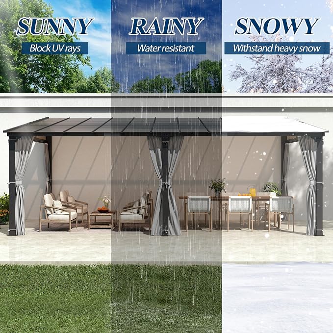COVERONICS 12' X 20' Outdoor Polycarbonate Lean to Gazebo - Image 6