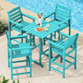 SERWALL 5 Pieces Adirondack Bar Chairs Set by SERWALL