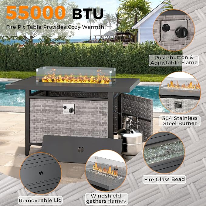 14-Seat Outdoor Wicker Patio Furniture Set - Image 8