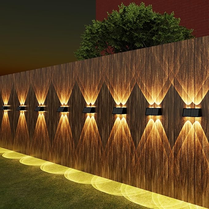 2-Pack Solar Fence Lights, Up & Down Lighting, 50LM/25LM Dual Brightness - Image 8
