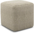 SIMPLIHOME Zelma Square Pouf – 18 inch Wide Upholstered PET Polyester Ottoman by SimpliHome