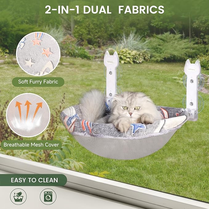 Cat Window Perch, Glow in The Dark Foldable Cat Hammock - Image 3