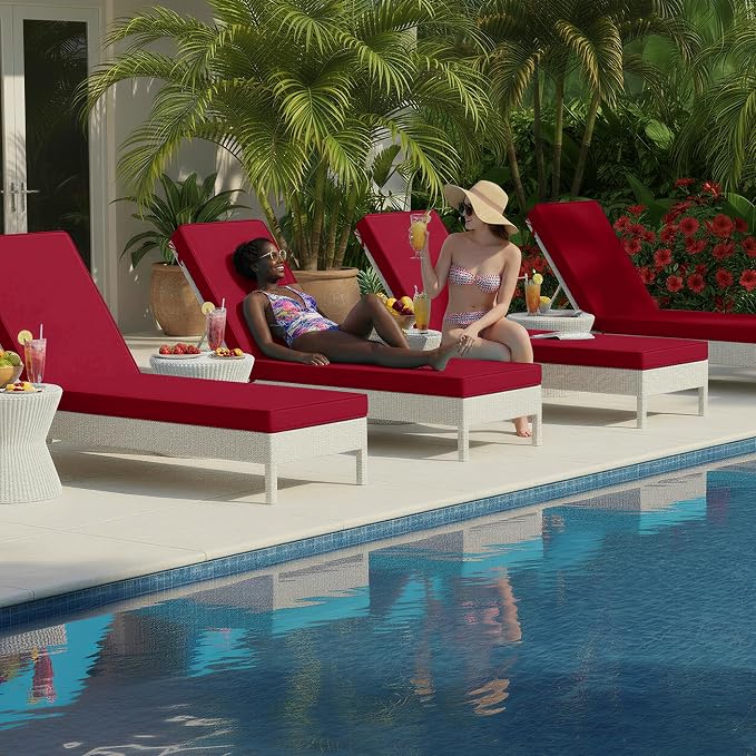 Chaise Lounge Cushions Outdoor Set of 4 - Image 2