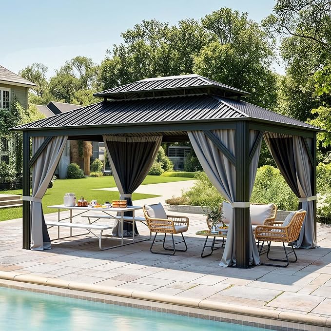 YITAHOME 16X12FT Patio Hardtop Metal Gazebo by YITAHOME