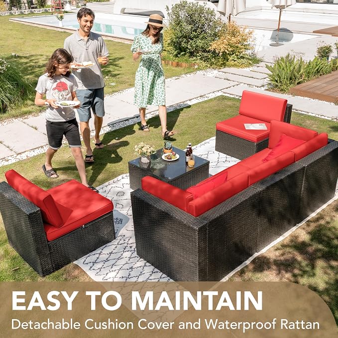 Devoko Patio Furniture Sets 6 Pieces Outdoor Sectional Rattan Sofa Manual - Image 9