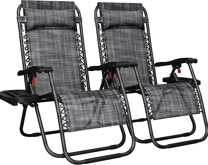 Yaheetech Zero Gravity Recliners Outdoor Adjustable Folding Reclining Lounge by Yaheetech