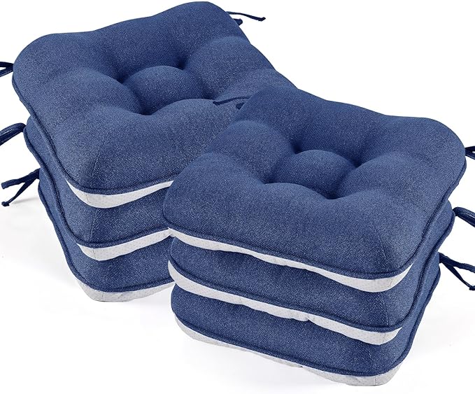 BETU Chair Cushions for Dining Chairs Set of 6, 3.5" Thick Kitchen Table Chair by BETU