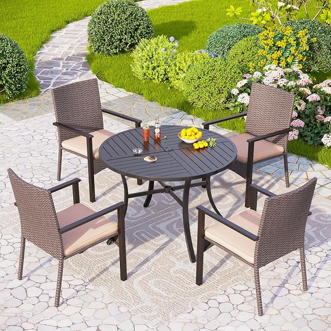 PHI VILLA 5 Piece Outdoor Dining Table Set by PHIVILLAThepioneerofcomfortablehouseholdsupplies
