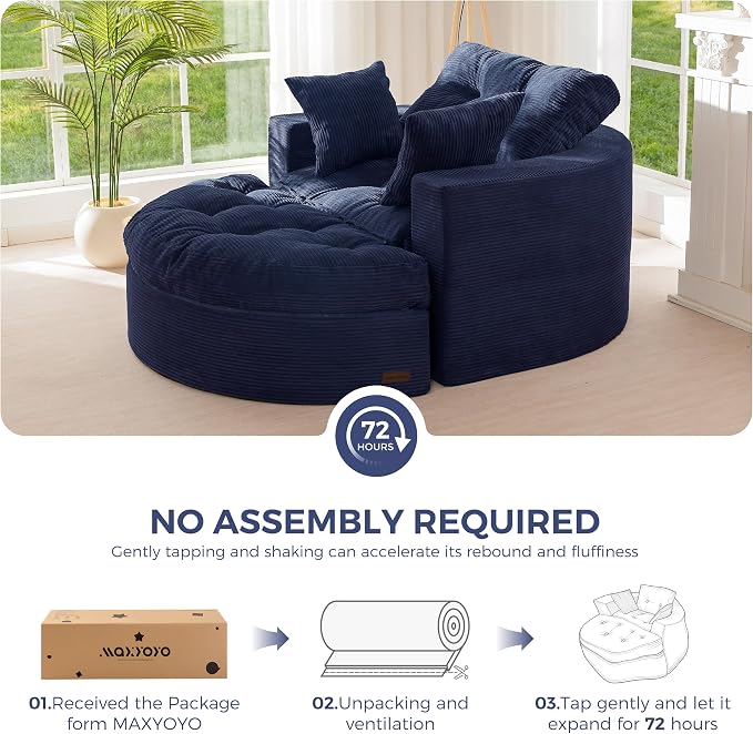 MAXYOYO Modular Sectional Chaise Lounge Sofa, Round Upholstered Lounge Chair - Image 6